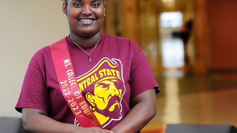 Central State University junior, Chenae Roker, has a goal of changing the world by becoming a teacher.  MARSHALL GORBY\STAFF
