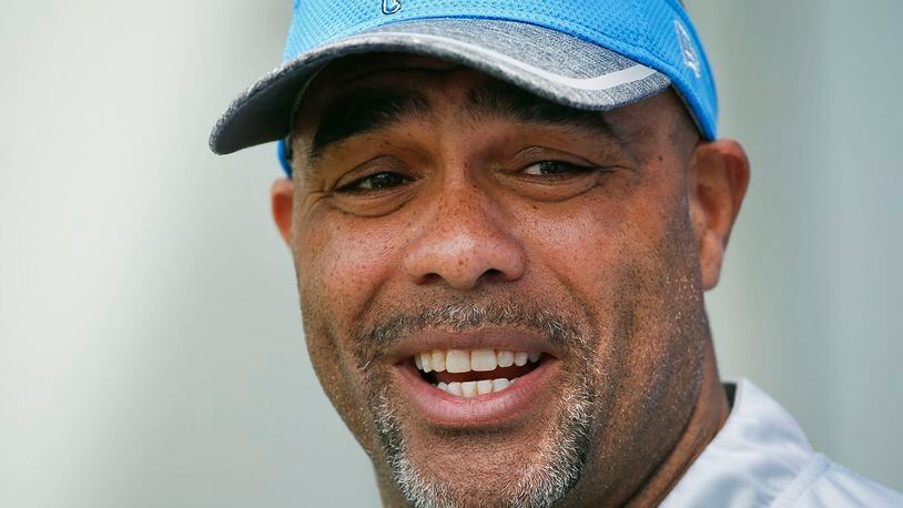 FILE - In this Thursday, June 2, 2016, file photo, Detroit Lions defensive coordinator Teryl Austin speaks to the media after an NFL football practice in Allen Park, Mich. On Monday, Jan. 1, 2018, the Lions fired head coach Jim Caldwell. A person familiar with the team’s coaching search says Austin will interview for the job Tuesday. (AP Photo/Paul Sancya, File)