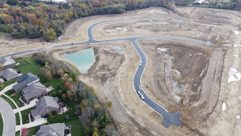 This is a drone photo of the phase 8 development of Soraya Farms near Centerville in Clearcreek twp. CONTRIBUTING PHOTO