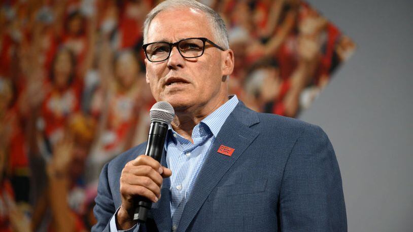 Members of the Washington State Republican Party handed over a petition Friday demanding that Gov. Jay Inslee reimburse taxpayers for part of his presidential campaign.