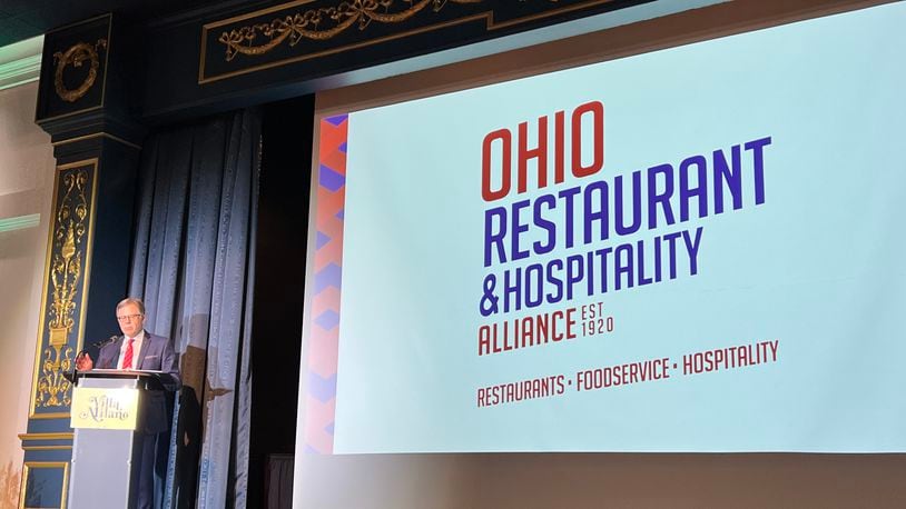 Ohio Restaurant and Hospitality Alliance Awards: President and CEO John Barker introduces a new name and brand. ALEXIS LARSEN