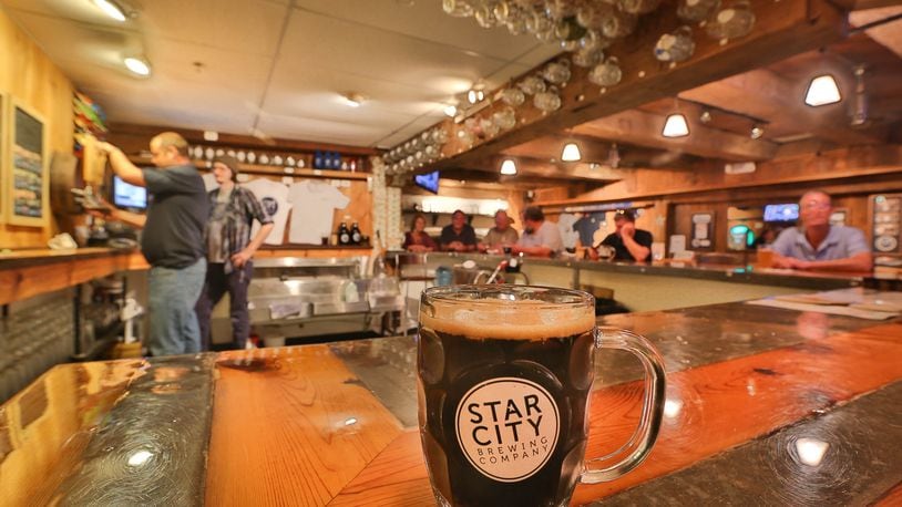 Star City Brewing Company's Smoked Porter in their tasting Room in the former Peerless Mill building in Miamisburg. JIM WITMER/STAFF