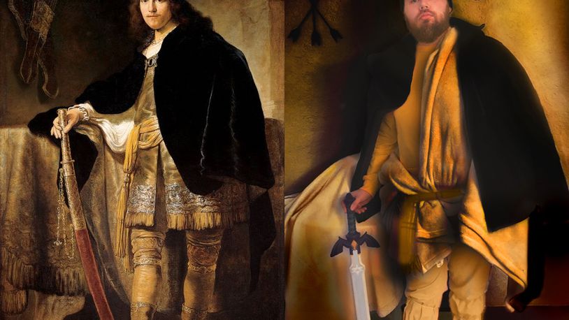 Reid Mirre, re-creating Portraiting of a Young Man with a Sword by Ferdinand Bol, about 1635-40 (Gift of Mr. and Mrs. Elton F. MacDonald) CONTRIBUTED PHOTO
