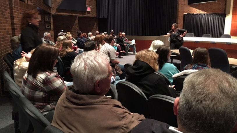 More than 70 people turned out Thursday night at a forum about Miamisburg water and sewer bills. Many Miamisburg customers are challenging the accuracy of the bills, saying unfairly high and questioning whether the city’s billing process has systemic problems. NICK BLIZZARD/STAFF