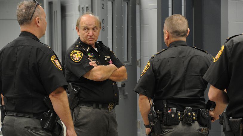 Greene County Sheriff Gene Fischer at the Warren County jail open house Tuesday, October 12, 2021. MARSHALL GORBY\STAFF