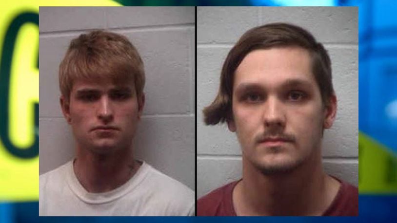 Tyler Casey (left) and Nathanial Rabideau are being held at a Henry County jail on vandalism charges.