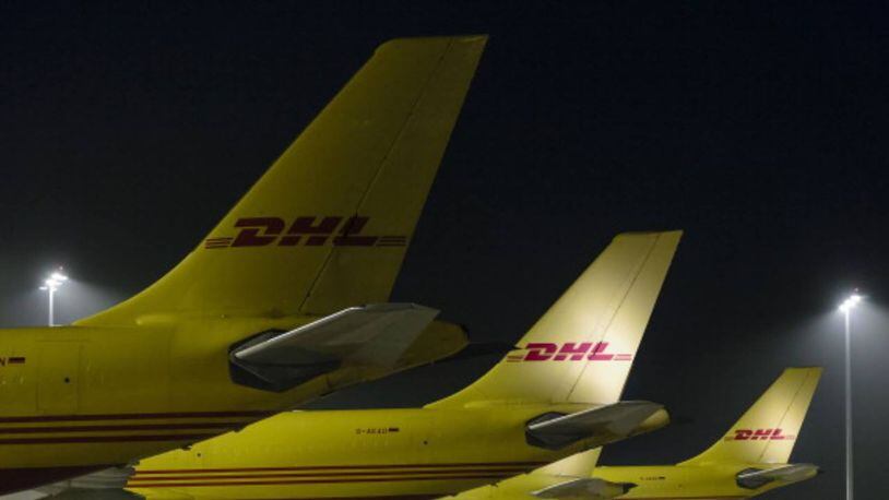 A DHL cargo plane was forced to make an emergency landing after it was hit by lightning Monday morning.