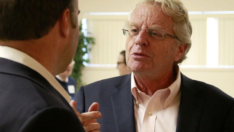 Legendary TV talk show host and former Cincinnati Mayor Jerry Springer has died at age 79, according to multiple sources. Springer is pictured at a fundraiser in Springfield in this 2016 file photo at the Knights of Columbus hall in Springfield. Bill Lackey/Staff