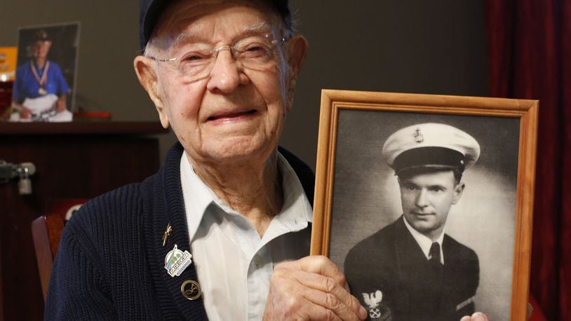 Frank M. Ruby, who died last month at age 100, survived the attack on Pearl Harbor in 1941. Ruby had awakened on a Navy fuel oil barge as the attack started. TY GREENLEES / STAFF