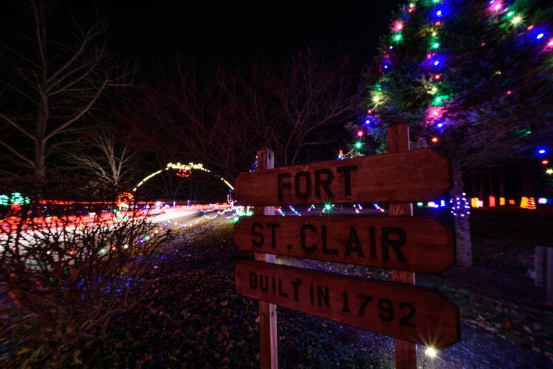 Fort St. Clair's Whispering Christmas light display is one of the region's drive-thru lights displays. Fort Saint Clair State Park is located at 135 Camden Road in Eaton. TOM GILLIAM/CONTRIBUTED