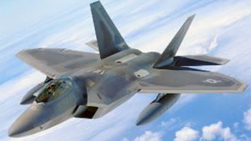 A U.S. Air Force F-22 Raptor, flown by Maj. Paul Lopez II from the 1st Fighter Wing, Langley AFB, Va., is scheduled to perform at the 2018 Vectren Dayton Air Show. (Contributed story)