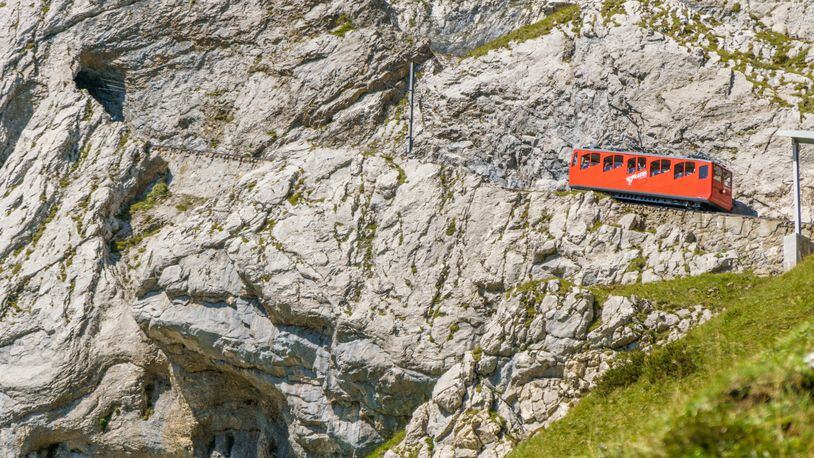The Mt. Pilatus Railway is the steepest cogwheel railway in the world, with a gradient of up to 48 percent. (Dreamstime)