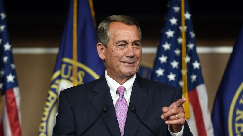 House Speaker John Boehner holds his weekly news conference on Capitol Hill on July 29, 2015 in Washington, DC.