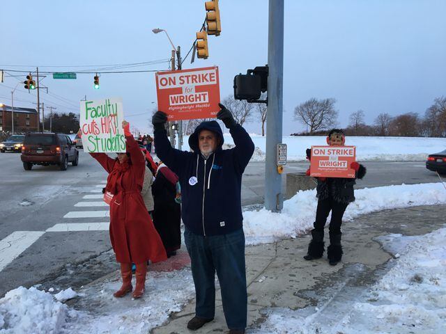 PHOTOS:  Faculty strike outside Wright State University