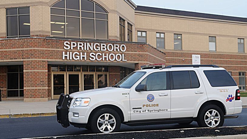 Springboro High School was closed Thursday, Oct. 25, 2018, due to an investigation regarding a student reportedly breaking into the building early Thursday morning. MARSHALL GORBY / STAFF