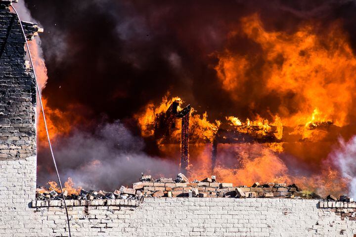 PHOTOS: Large fire at old Middletown Paperboard building on New Year’s Day