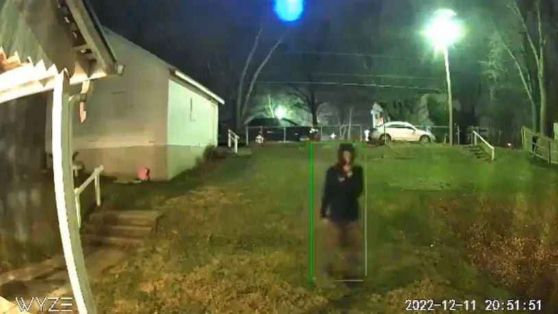 Xenia police are asking for help to identify a person seen walking through backyards Sunday, Dec. 11, 2022, in the 400 block of Shelton Road at the time shots were fired into a house. CONTRIBUTED
