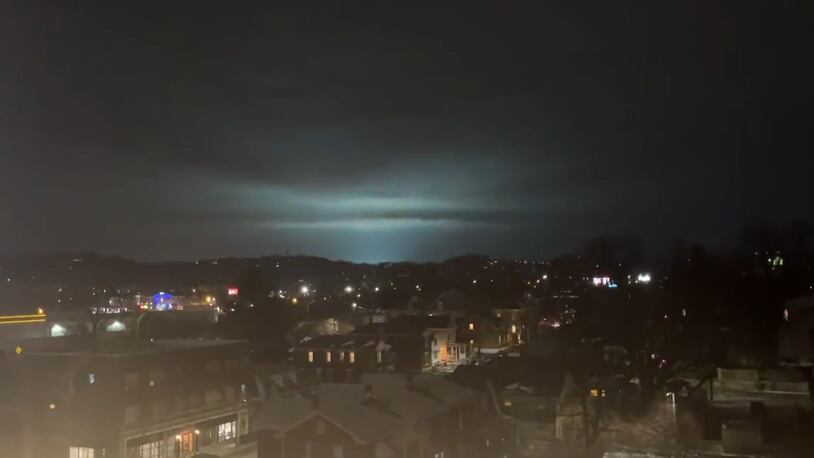 Strange lights that lit up the skies for miles around Anderson Township Tuesday came from a fire that started inside a Duke Energy substation. WCPO/TAYLOR NIMMO