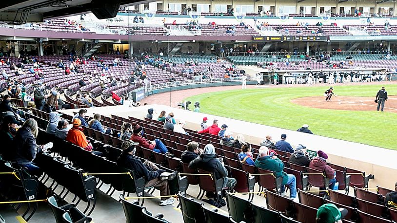 Attendance was set at 30 percent of capacity during opening day for the Dayton Dragons at Day Air Ballpark in Dayton May 11, 2021. Contributed photo by E.L. Hubbard