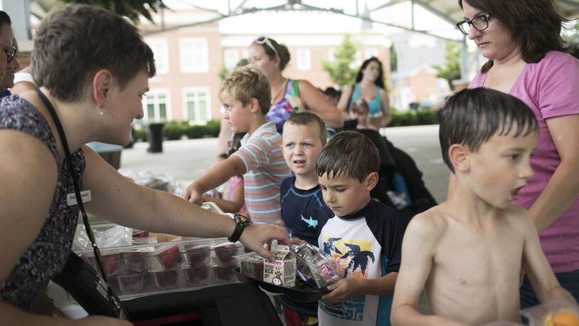 Fairborn City Schools is providing free lunch to every child who is 18 years old or younger now through July 27, Monday through Friday, with the exception of July 4. Children do not have to be enrolled at Fairborn City Schools. Lunch will be served to all children, regardless of income or residency. (Maddie McGarvey/The New York Times)