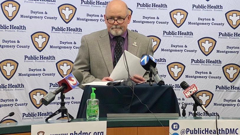 Jeff Cooper, Public Health Dayton & Montgomery County health commissioner, is seen during an April media briefing on the coronavirus pandemic.