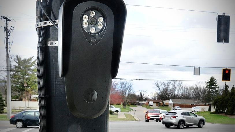 A license-plate reading camera in Miami Twp. MARSHALL GORBY\STAFF