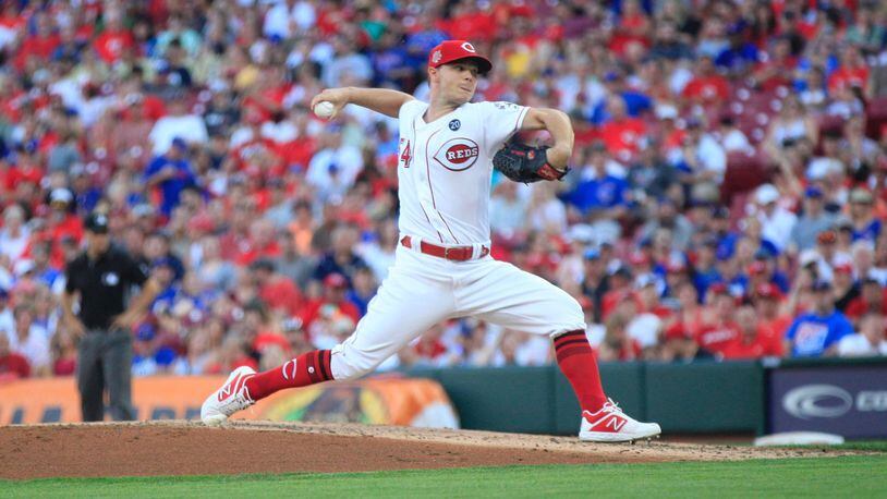 Reds starter Sonny Gray pitches against the Cubs on Friday, June 28, 2019, at Great American Ball Park in Cincinnati. David Jablonski/Staff