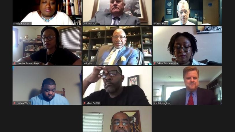 The Dayton Daily News held a live on Facebook webinar Wednesday evening. The webinar was titled courageous conversations focusing on the relations between Dayton’s black community and policing. JIM NOELKER/STAFF