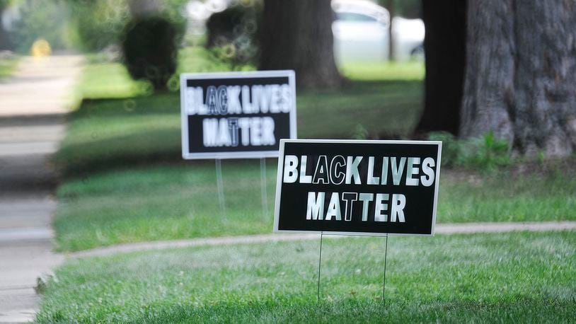 Sugarcreek Twp. Police are investigating after two families said they received threatening letters on Monday about the Black Lives Matter signs in their front yards. FILE