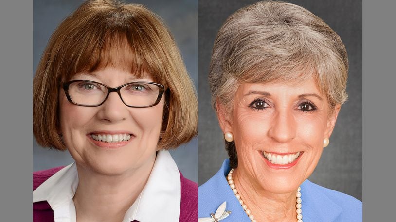 Montgomery County Commissioner Judy Dodge, left, a Democrat running for re-election, faces Republican Arlene Setzer, a ormer state representative and past mayor of Vandalia. SUBMITTED