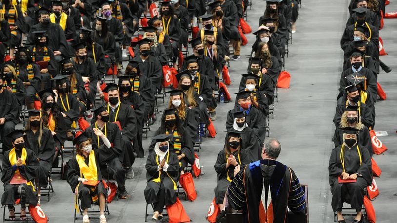 Sinclair Community College graduation was held at the University of Dayton Arena Thursday, May 6, 2021. MARSHALL GORBY\STAFF