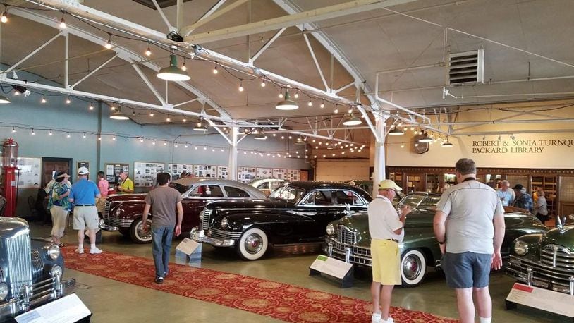 Visitors are shown in the America's Packard Museum in Dayton before the pandemic.  Photo courtesy America's Packard Museum