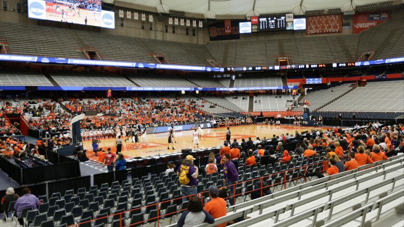 A 3-year-old boy was not in awe of the spacious Carrier Dome, belting out the national anthem before Monday's women's game between Syracuse and Niagara.