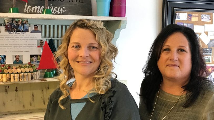 Venita Allen, owner of lahVdah in Hamilton, and Lisa Macy, an employee at the Hamilton store. Allen has teamed up with special education students at Edgewood High School to sell their crafts in her store. CONTRIBUTED