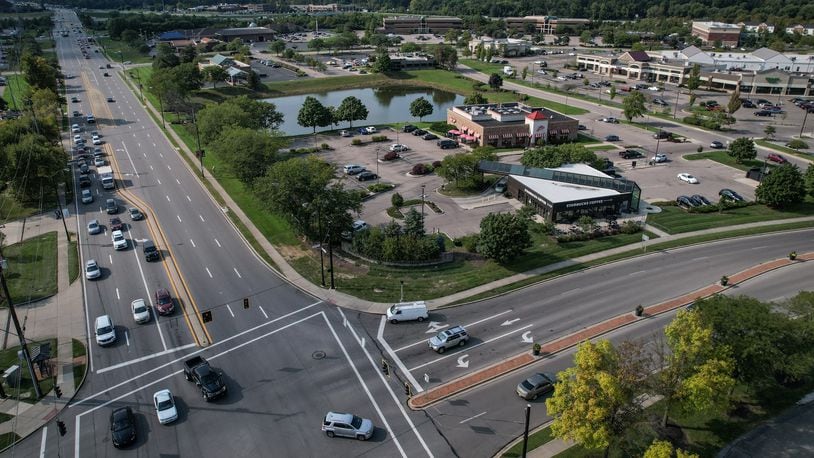 The intersection of Miamisburg Centerville Rd. and Lyons Rd. is a large business district of Washington Twp. Washington Twp. collected more than $30 million in property taxes and other revenue this year, the auditor reported. JIM NOELKER/STAFF