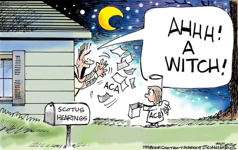 Week in cartoons: Town halls, Amy Coney Barrett and more