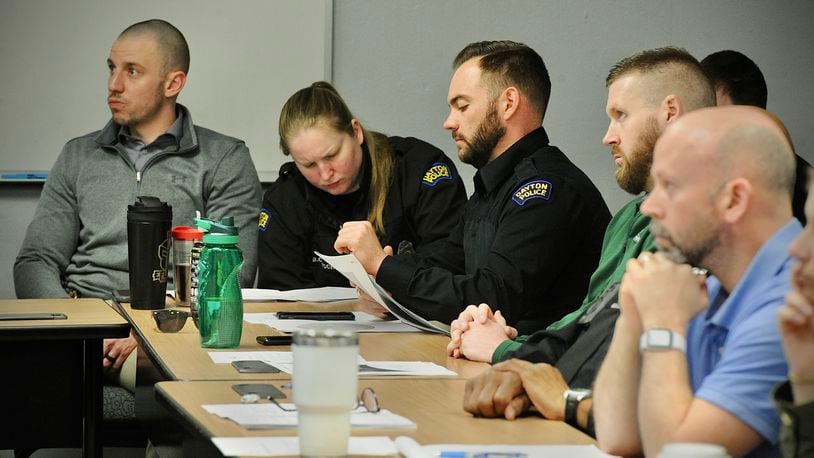 On Wednesday morning, March 2, 2022 about 18 Dayton Police officers took part in accessibility and accommodation training put on the Adult Advocacy Centers and Deaf World Against Violence Everywhere (DWAVE). MARSHALL GORBY\STAFF