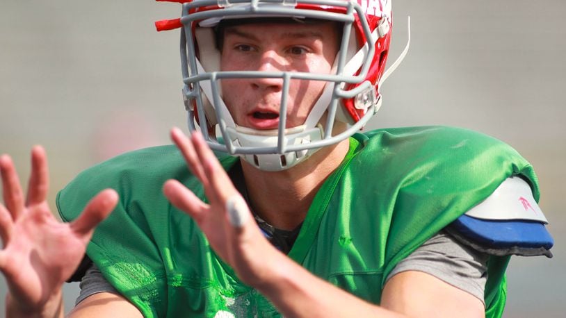 Alex Jeske is back for his fourth season as the quarterback for the Dayton Flyers. FILE PHOTO
