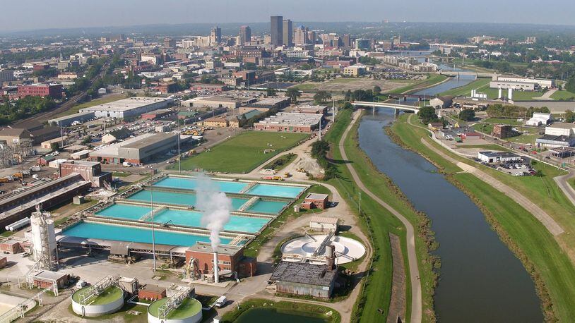 The Mad River flows past the city of Dayton’s Ottawa water treatment plant on the east side of Dayton. Tests indicated that polyfluoralkyl substances (PFAS) were present in the drinking water in 2018 even after some contaminated wells were shut down last year. TY GREENLEES / STAFF