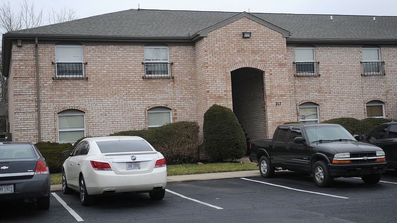 A toddler and an adult are dead after a shooting at Belle Meadows Apartments on Outer Belle Drive in Trotwood Thursday, Dec. 16, 2021. MARSHALL GORBY\STAFF