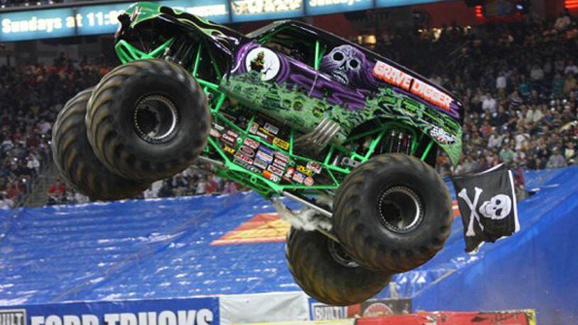 Grave Digger is one of the vehicles on the Monster Jam tour that will roll into Cincinnati for shows at US Bank Arena this weekend. The massive truck will be on display for fans to sit in and take photographs outside of at a White Castle in West Chester Twp. on Friday, April 6.