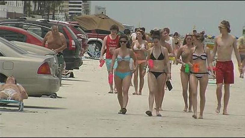 Students walk Daytona beach during the annual Dayton to Daytona trip. WFTV