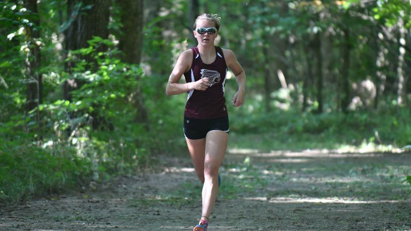 Lebanon’s Faith Duncan won the girls’ big-school division at the Bob Schul Classic on Saturday. The Warriors also won the team title. Greg Billing / Contributed