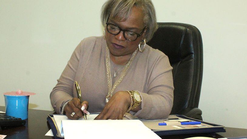 Springfield NAACP Chapter President Denise Williams prepares for National NAACP Chairman Leon Russell’s visit Nov. 17. JEFF GUERINI/STAFF