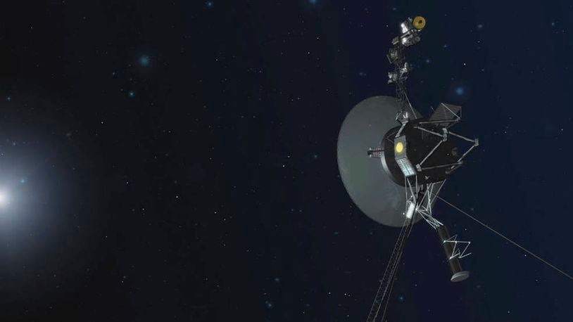 This illustration provided by NASA depicts Voyager 1. The most distant spacecraft from Earth stopped sending back understandable data in November 2023. Flight controllers traced the blank communication to a bad computer chip and rearranged the spacecraft’s coding to work around the trouble. In mid-April 2024, NASA’s Jet Propulsion Laboratory declared success after receiving good engineering updates. The team is still working to restore transmission of the science data. (NASA via AP)