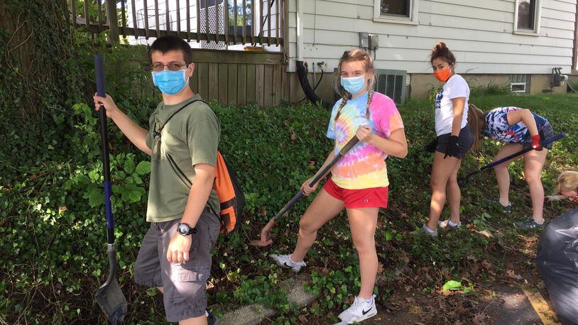 Students in Melissa Fisher’s class of Carroll High School seniors work on service projects around Dayton-area communities as a part of their Senior Service Work Week. CONTRIBUTED