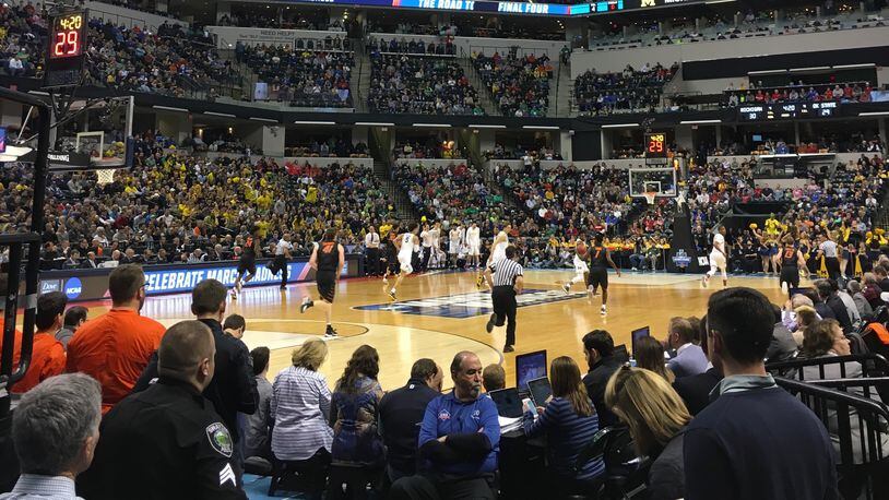 Michigan plays Oklahoma State in the first round of the NCAA tournament on Friday, March 17, 2017, at Bankers Life Fieldhouse in Indianapolis.