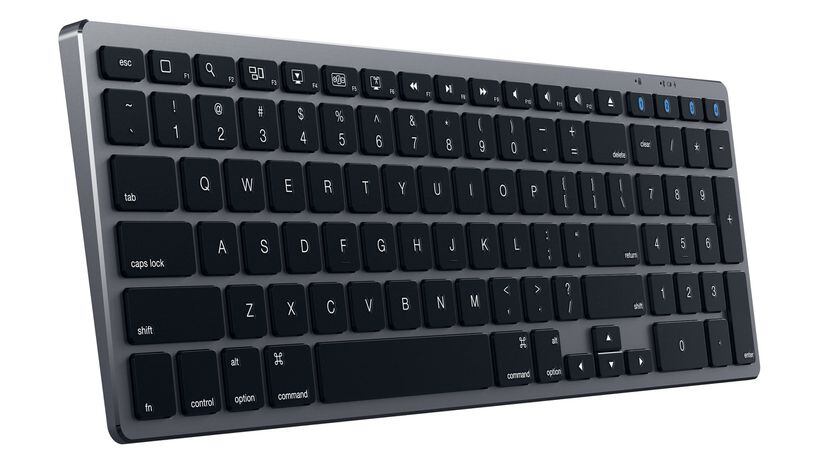 Satechi’s aluminum Bluetooth slim wireless keyboard works interchangeably between smartphones, tablets, desktop computers and laptops. (Handout/TNS)