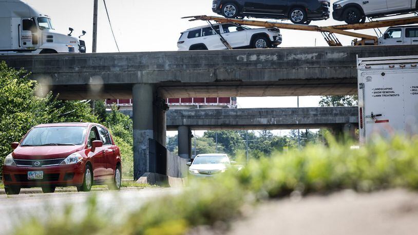The city of West Carrollton is looking to get funding for improvements to the interstate 75 underpass at Alex Bell Road. Both roadways, Interstate 75 and Alex Bell Road are heavily traveled. JIM NOELKER/STAFF