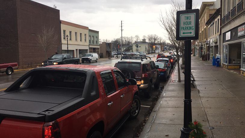 Public parking in downtown Xenia was extended to three-hour limits earlier this year for spots where there are no meters. RICHARD WILSON/STAFF